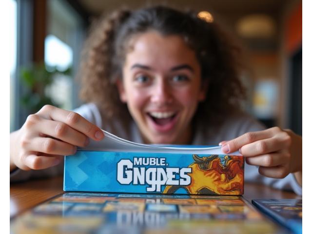 Un jugador abriendo emocionado una nueva expansión de juego