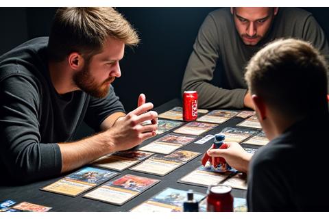 Jugadores concentrados en un torneo de Magic: The Gathering
